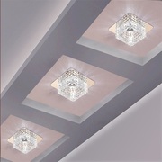 LED正方形水晶射灯家用嵌入式天花板灯 客厅走廊玄关明装筒灯入户