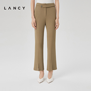 LANCY/朗姿女装2022春季高腰修身阔腿裤女设计感通勤女裤子
