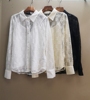 法式复古刺绣镂空长袖衬衫，女设计感小众蕾丝吊带两件套上衣潮