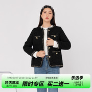 小香风外套女大码胖mm韩式气质高级感别致名媛粗花呢短款正肩上衣