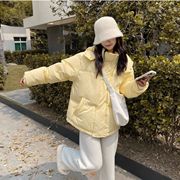 黄色连帽短款羽绒服女2023冬季小个子，白鸭绒(白鸭绒，)洋气宽松加厚外套