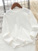 巴拉男女童儿童白色t恤长袖上衣纯色打底衫幼儿园班服中大童纯棉