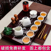 紫砂陶瓷功夫茶具，整套家用客厅茶壶茶杯简约套装，抽屉式小茶盘茶台