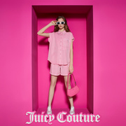 Juicy Couture橘滋彩色系列大贴袋女装绣花水洗短袖衬衫
