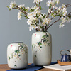 中式陶瓷花瓶摆件客厅玄关花艺，居家水培创意简约圆形乔迁送礼花器