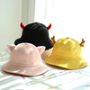 日系清新软妹学生帽，子女甜美可爱耳朵，角亲子儿童渔夫帽灯心绒盆帽