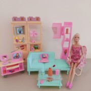 6分30厘米娃娃家具配件客厅套装过家家仿真沙发茶几换装娃娃沙发