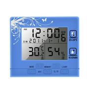 高精度电子数字显示干湿温度计，家用室内大屏数显温湿度表背光闹钟