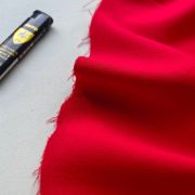 重乔曲线之美bao家法国产大红色气质核纹结构，羊毛纱绉150门幅