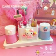 helloKitty机器猫卡通少女心双人洗漱刷牙杯牙具座漱口杯收纳套装