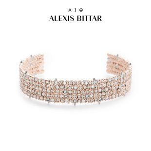 美国alexisbittar水晶满钻手镯，女925纯银手，饰品送妈妈母亲节礼物