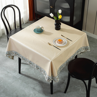 桌布正方形防水防油免洗家用四方餐桌布，轻奢高级感八仙桌麻将台布