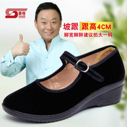 赛格女布鞋老北京鞋类夏季女款夏高跟(夏高跟)坡跟女士鞋子