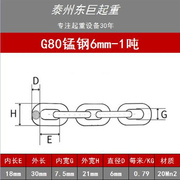 g80锰钢铁链 矿用圆环链 起重链条 电动葫芦铁链子 链条吊索具