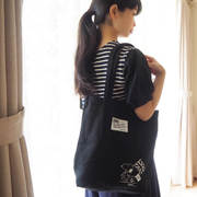 日本杂志款可爱史努比英伦风合作款帆布袋女文艺单肩环保袋托特包