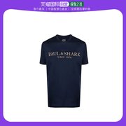 香港直邮Paul & Shark 深蓝色logo印花T恤 21411032潮流短袖圆领