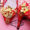 原创新娘婚鞋发夹港中式红色，金色喜字龙凤，布鞋褂鞋花鞋装饰鞋夹扣