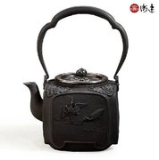 台湾衡连四方海浪，铁壶铸铁煮水茶壶，仿古日式功夫茶具