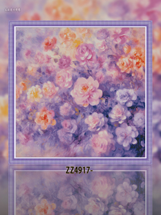 ZZ4917-紫嫣十字绣2024年客厅小格花卉系列装饰画油画diy