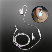 单边耳机单线带麦弯头挂耳式，跑步运动有线控可接听入耳式手机耳塞