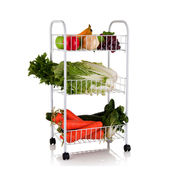 移动收纳筐储物架多层架子推车带T轮蔬菜架水果菜篮整理厨房置物
