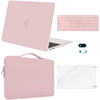mosiso适用苹果笔记本电脑包，女macbookairpro13保护壳套装粉色