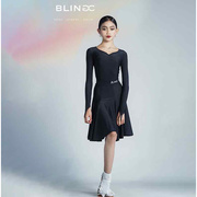 blingc拉丁舞女儿童规定，服长袖专业高档比赛服，表演服舞蹈裙524