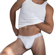 orlvs男士性感丁字裤纯色棉，舒适透气提臀柔软低腰，个性y字双丁内裤