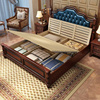 美式轻奢实木床现代1.8米大双人床主卧室婚床欧式1.5米软包储