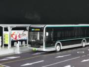 u1242宇通客车模型黑金刚，上海纯电动新能源公交，巴士合金车模1