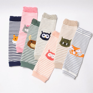 婴儿春秋季纯棉袜套儿童，宝宝6-12月0-3岁松口长筒袜，爬行护膝盖腿