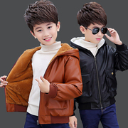 男童皮衣外套加绒加厚中大童2-15岁秋冬2020韩版儿童机车夹克
