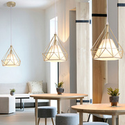 餐厅三头吊灯创意服装店个性灯，美式发廊钻石，灯具北欧现代简约吧台