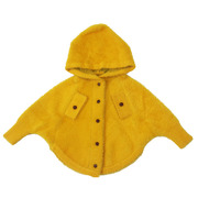 女童蝙蝠袖毛衣秋冬童装，韩版海马毛开衫，外套纯色连帽斗篷