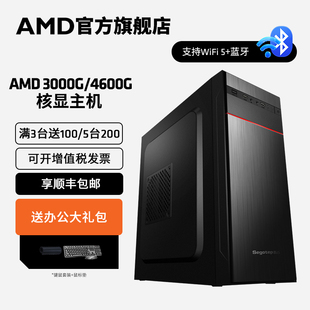 AMD速龙3000G锐龙R5 4600G核显主机6核游戏办公台式diy组装整机lol DNF网课学习设计集显全套电脑套件