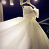 苏州婚纱一条街婚纱礼服2024一字，肩蕾丝齐地婚纱影楼白纱