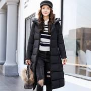 2018冬装棉袄女长款时尚欧美修身棉衣连帽时尚，大码加厚外套