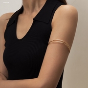个性靓丽潮流金色折线夏季金属开口臂环女欧美时尚饰品臂镯臂钏