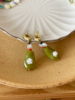 搭配好帮手小众设计~浮朵优雅轻奢气质新中式时尚复古绿色耳环