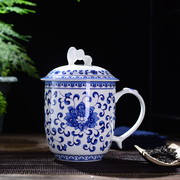 景德镇骨瓷茶杯带盖家用  釉中彩 泡茶杯大水杯800ml定制茶具