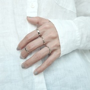 韩版s925纯银细戒指开口戒指光面，简约chic风格细指环关节戒指女