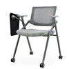 滑轮折叠椅会议椅书写记录椅培训椅带写字板桌椅一体折叠办公椅子