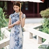 承汉堂设计师原创新中式连衣裙中国风复古女装青花牡丹衫裙