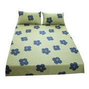 绿色的花床单单件纯棉布简约素雅大花1.2米1.8床单人双人全棉床笠