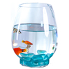 鱼缸透明玻璃办公桌创意水培圆形客厅金鱼小型乌龟迷你桌面小鱼缸