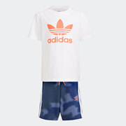 Adidas/阿迪达斯夏季小童两件套三叶草运动套装 GN4123