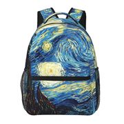 世界名画梵高油画儿童书包小学生双肩包向日葵星空夜初中高中背包