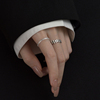 s925纯银戒指女小众设计时尚，个性气质冷淡风可调节食指指环男潮