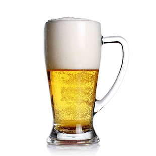 意大利进口波米欧利啤酒杯，冷饮杯扎啤杯，玻璃啤酒杯带把杯