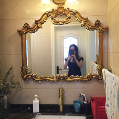 欧式复古玄关镜卫生间壁挂梳妆镜
